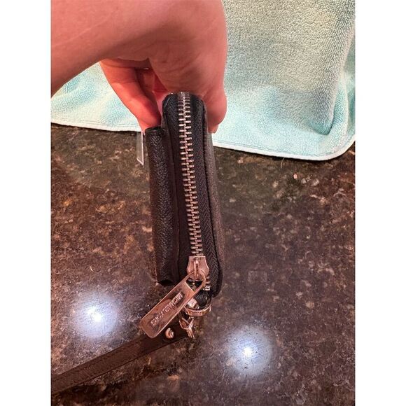 Michael Kors Women's Black Zip-Around Wallet with Logo Accents - Picture 10 of 10